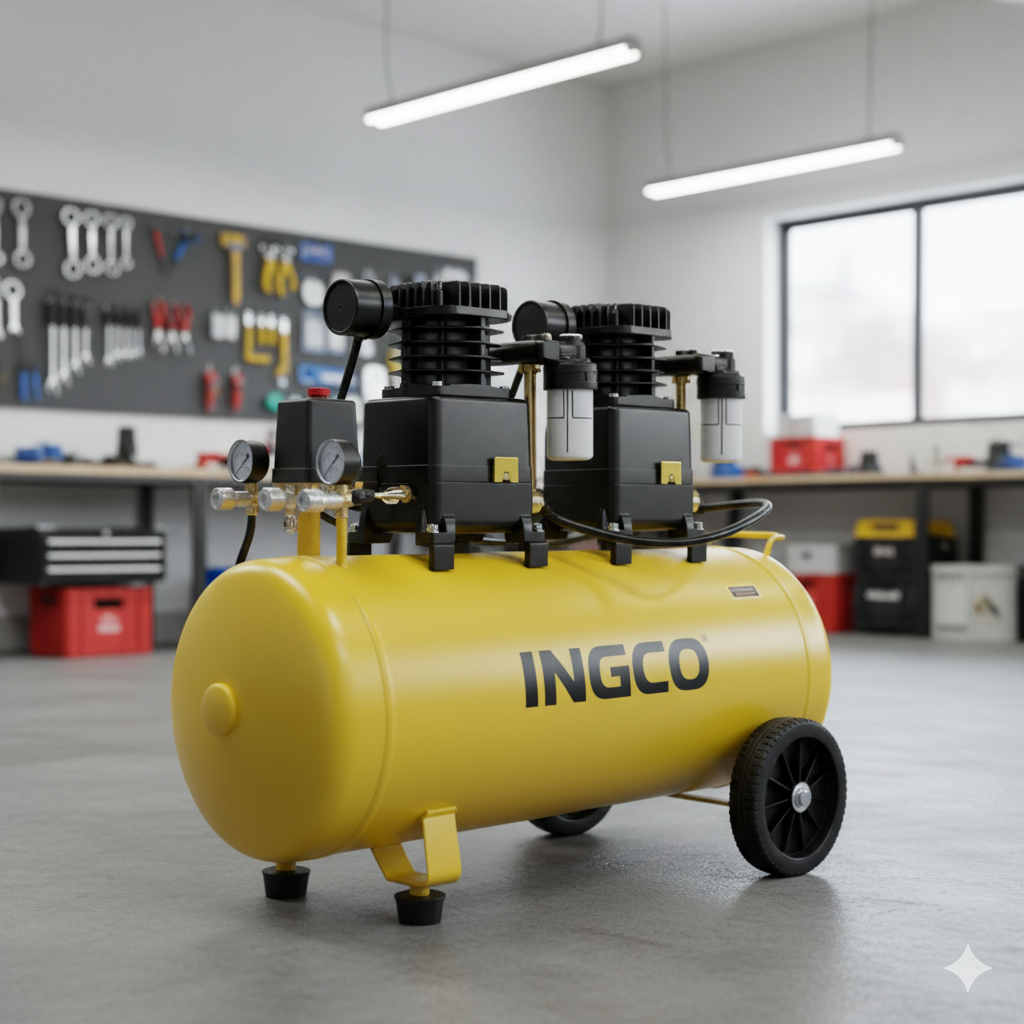 Compresseur silencieux INGCO 100 litres (2 x 1200 W)