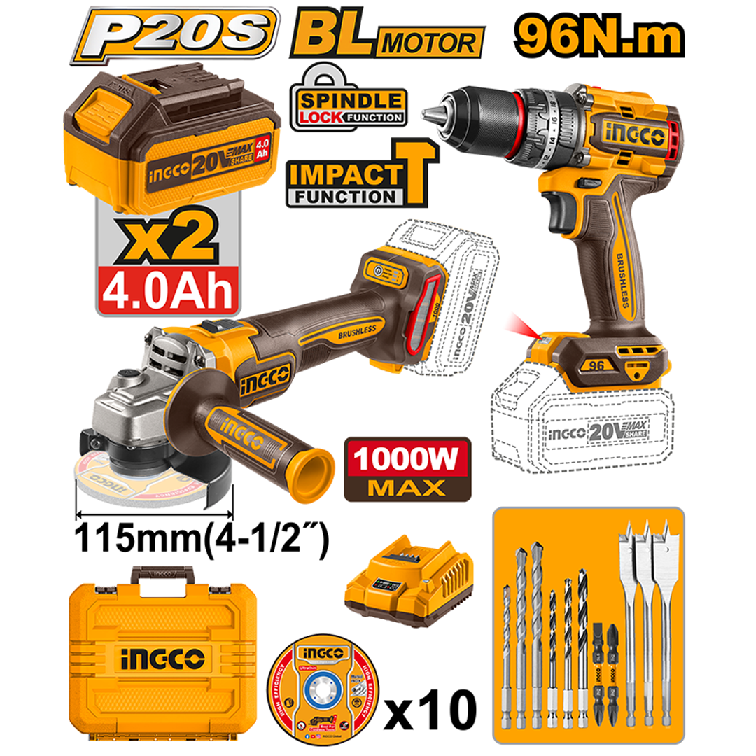Moteur sans balais INGCO (Visus 96 N.m + Lamon 1000 W)