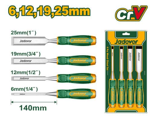 JADEVER - JDWC2204 Jeu de 4 ciseaux à bois pour la sculpture et la gravure