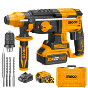 مثقاب مطرقة لاسلكي احترافي – INGCO CRHLI20208 (2.0 J / 20 V – Brushless)