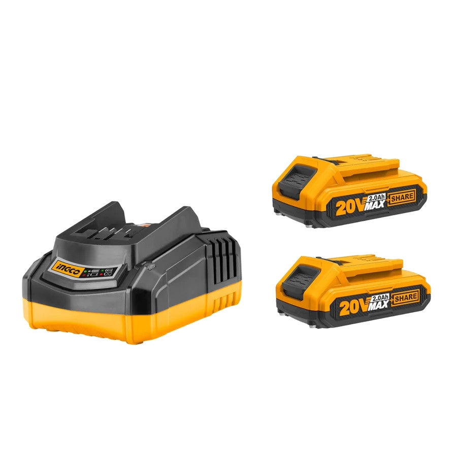 Sac à dos avec double batterie 20 volts et chargeur Injeco