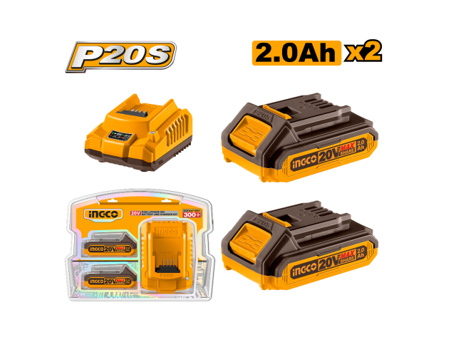 Sac à dos avec double batterie 20 volts et chargeur Injeco