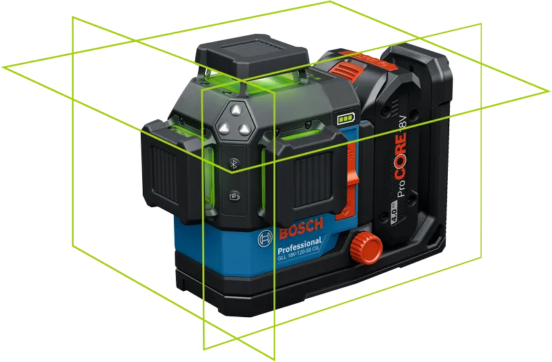 NVO Laser BOSCH Smart GLL 18V-120-33 CG - 3 lignes vertes 360°
