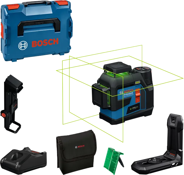 نڤو لازر BOSCH الذكي GLL 12V-100-33 CG - 3 خطوط خضراء 360°