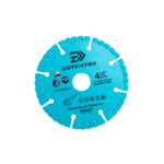 Disque Diamant Bleu DOTCHTEK 115 mm (Vacuum Brazed - Universel) Le disque diamant bleu DOTCHTEK 115 mm utilise la technologie avancée de brasage sous vide (Vacuum Brazed Technology) pour offrir une polyvalence et une longévité exceptionnelles. Conçu pour s'adapter à toutes les meuleuses d'angle standard de $115\text{ mm}$, il permet la découpe rapide, à sec ou à eau, d'une grande variété de matériaux : métal, fer, béton, pierre, maçonnerie et matériaux de construction.