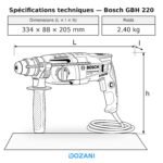 Marteau perforateur filaire professionnel BOSCH Professional GBH 220 – Image 3