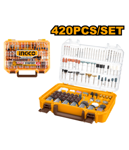 Coffret d'Accessoires pour Mini Perceuse et Outil Rotatif INGCO AKMG4201 (420 Pièces)