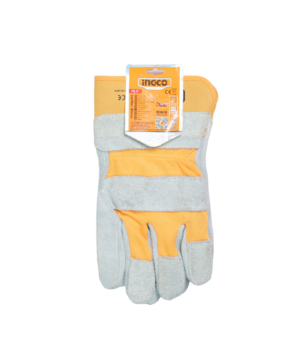 Gants de Protection de Chantier en Cuir Croûte de Veau INGCO (Taille 10.5")