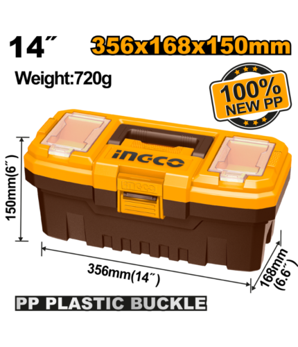 Boîte à Outils en Plastique 14" INGCO PBX1402 (356 mm) avec Organiseurs Intégrés