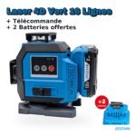 Niveau Laser 4D Vert 16 Lignes DOZANI – Télécommande, 2 Batteries et Mallette